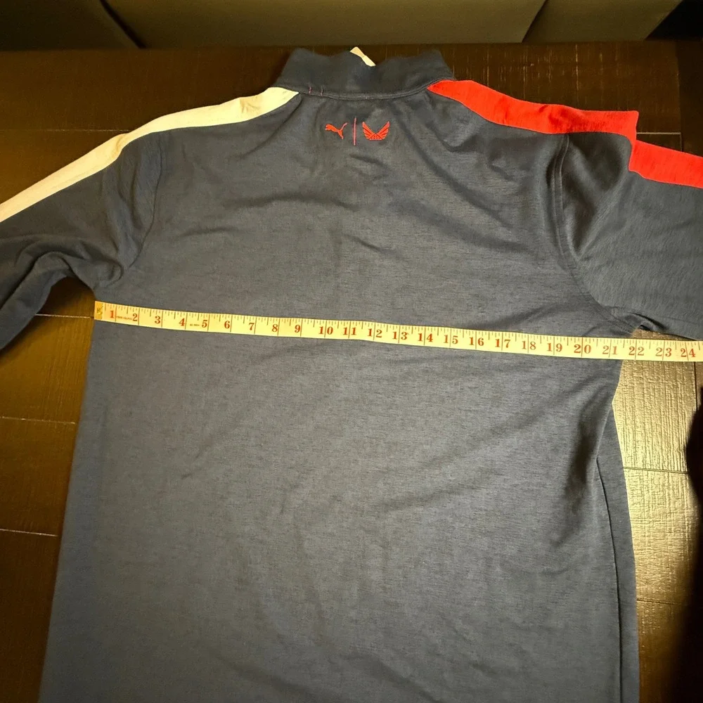 Puma Volition United T7 1/4 Zip Mens M Red White Blue USA Pullover Golf Sample